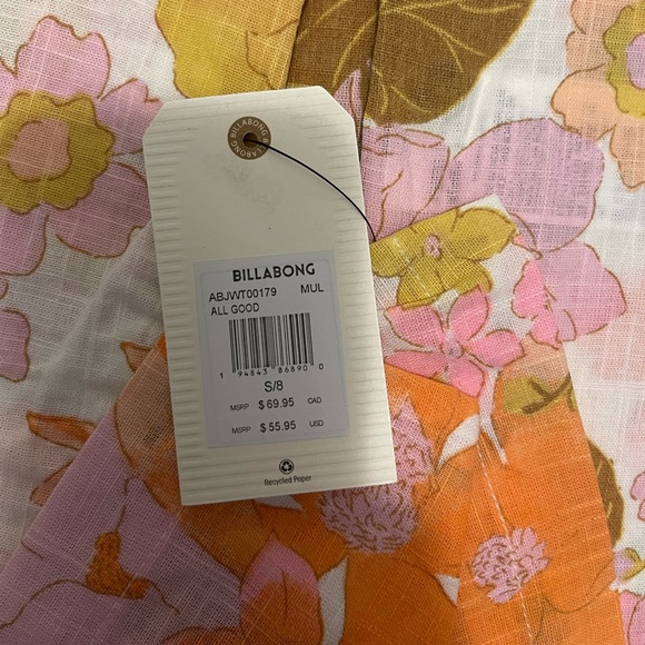 Billabong All Good button up shirt. Size small. - Picture 2 of 2